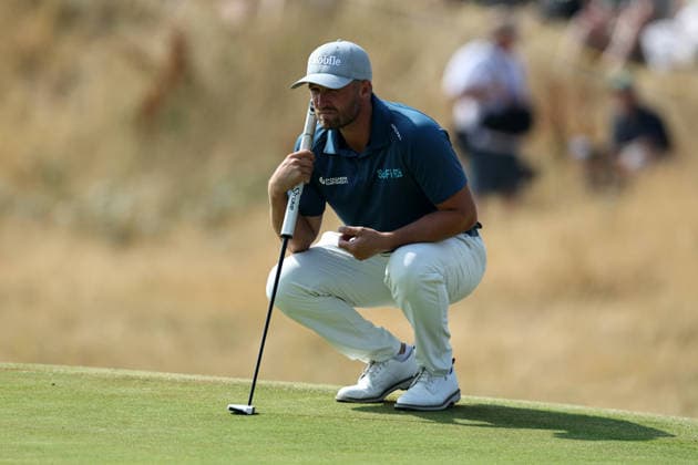 RECORD DATE NOT STATED 17th July 2026; Royal Birkdale Golf Club, Southport, Merseyside, England; The Open Championship Day Two; Wyndham Clark (USA) studies his putt at the 9th green DavidxBlunsden