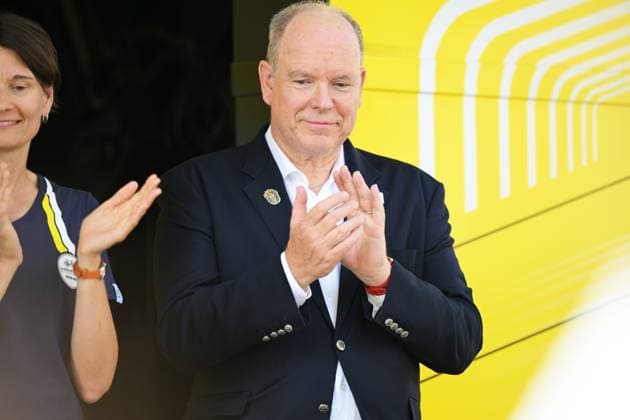Prince Albert of Monaco pictured on the podium of the stage 13 of the 2026 Tour de France cycling race, a stage of 205km from Dole to Belfort, on Friday 17 July 2026. The 113th edition of the Tour de France starts on Saturday 4 July in Barcelona, Spain, and will finish in Paris, France on the 26th of July. DAVIDxPINTENS  x181360211x