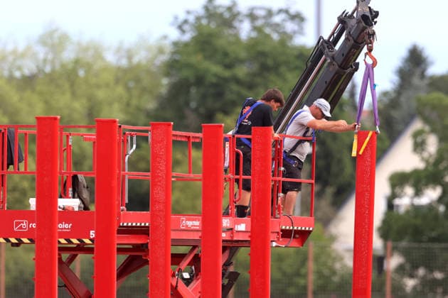 Trainingsgelände, Trainingsplatz, Baustelle, Neubau, Umbau, Modernisierung, Fussball FC Bayern München Training an der Säbenerstrasse 17.07.2026 FOTO: Mladen Lackovic LakoPress *** Training grounds, training field, construction site, new construction, renovation, modernization, soccer: FC Bayern Munich training at Säbenerstrasse on July 17, 2026. PHOTO: Mladen Lackovic, LakoPress