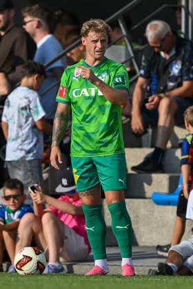 SOCCER - Wattens vs Hertha, test match KUNDL,AUSTRIA,17.JUL.26 - SOCCER - ADMIRAL Bundesliga, 2. DFL, 2. Deutsche Bundesliga, WSG Tirol vs Hertha BSC Berlin, test match. Image shows Nikolai Baden Frederiksen (Wattens).  GEPAxpictures xDanielxSchoenherr
