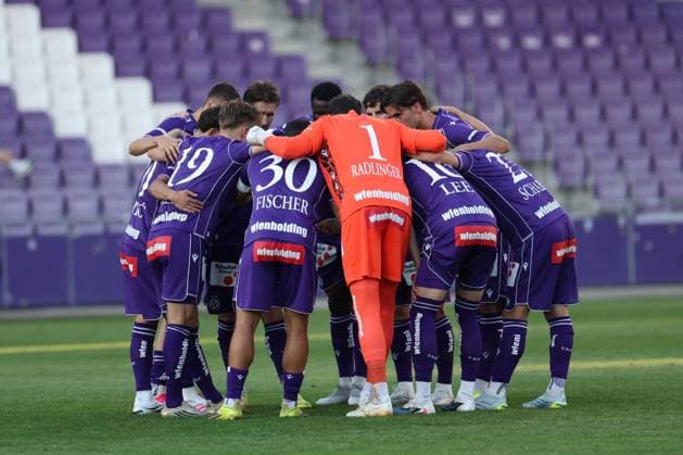 17.July.2026 – SOCCER – FRIENDLY TEST GAME(MEN) - FK Austria Wien (Austria) vs Paksi FC (Hungary) FK Austria Wien team two teams together pre-match ceremony greeting fans VIENNA VIENNA, AUSTRIA – Generali Arena FK Austria Wien Generali Arena AUSTRIA