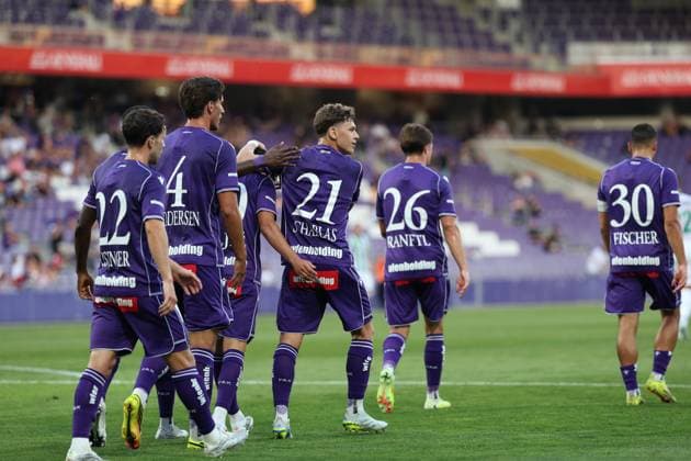 17.July.2026 – SOCCER – FRIENDLY TEST GAME(MEN) - FK Austria Wien (Austria) vs Paksi FC (Hungary) Sanel Saljic (Austria Wien) celebrates his team s first goal VIENNA VIENNA, AUSTRIA – Generali Arena FK Austria Wien Generali Arena AUSTRIA