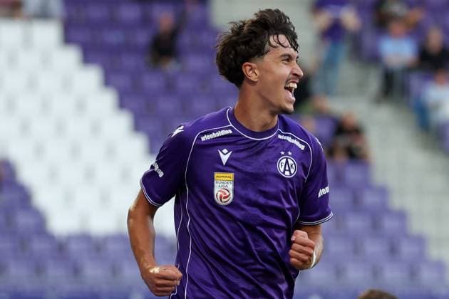 17.July.2026 – SOCCER – FRIENDLY TEST GAME(MEN) - FK Austria Wien (Austria) vs Paksi FC (Hungary) Sanel Saljic (Austria Wien) celebrates his team s first goal VIENNA VIENNA, AUSTRIA – Generali Arena FK Austria Wien Generali Arena AUSTRIA