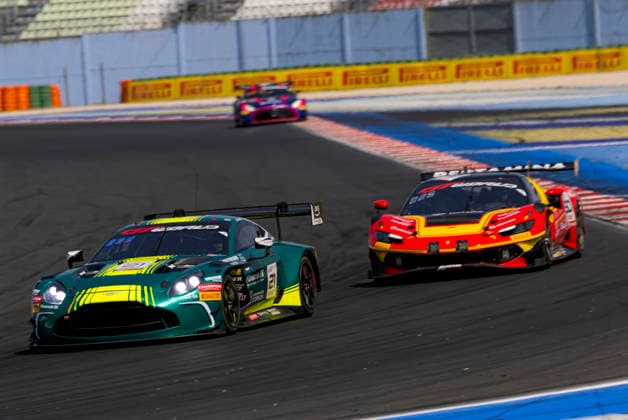 GT World Challenge Misano 2026 - Free Practice 1 Oliver Soderstrom and Arthur Dorison drive the ( 21) Aston Martin Vantage AMR GT3 EVO of team Comtoyou Racing during the Free Practice 1 of the 5th round of the GT World Challenge Europe by AWS at Misano World Circuit - Marco Simoncelli in Misano, Italy, on July 17, 2026. Misano Italy Italy  Copyright: xFabioxPellicciax originalFilename:pelliccia-gtworldc260717_npdNg.jpg
