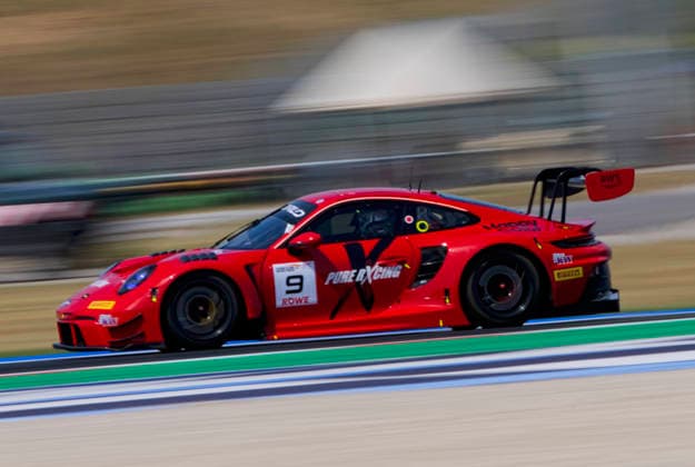 GT World Challenge Misano 2026 - Free Practice 1 Aliaksandr Malykhin and Riccardo Pera drive the ( 9) Porsche 911 GT3 R (992) EVO of team Pure Rxcing during Free Practice 1 of the fifth round of the GT World Challenge Europe by AWS at the Misano World Circuit - Marco Simoncelli in Misano, Italy, on July 17, 2026. Misano Italy Italy  Copyright: xFabioxPellicciax originalFilename:pelliccia-gtworldc260717_npS0g.jpg
