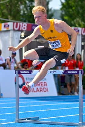 Erik SIEPMANN (Germany, MTV Wittmund, 400m Huerden) ITA, European Athletics U18 Championships, Athletics, 16.07.2026, ITA, European Athletics U18 Championships, Athletics, 16.07.2026, Rieti *** Erik SIEPMANN, Germany, MTV Wittmund, 400m Hurdles, ITA, European Athletics U18 Championships, Track and Field, July 16, 2026, ITA, European Athletics U18 Championships, Track and Field, July 16, 2026, Rieti Copyright: xEibnerxPressefoto JanxPapenfussx EP_JPS