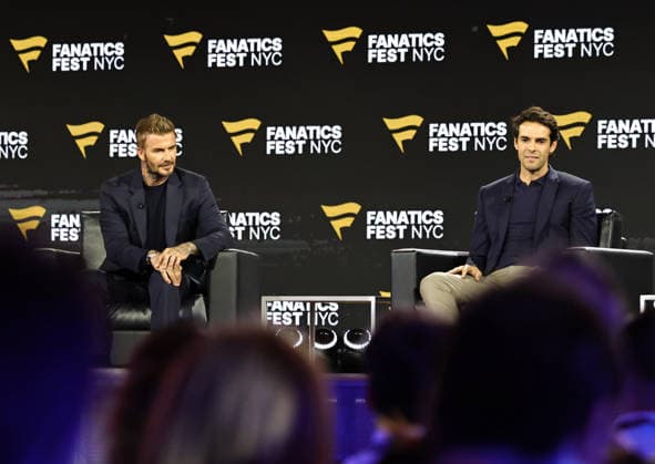 July 17, 2026, New York, New York, USA: Soccer legends David Beckham and Kaka during Fanatics Fest at the Jacob Javitz Center on Friday, July 17, 2026; New York, New York, USA. New York USA - ZUMAs325 20260717_zsp_s325_037 Copyright: xJessxStilesx