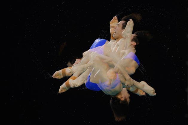 Mexico Diving Cup in Zapopan Multiple exposure photograph shows Yuhang Hu of China competing in the men s 3-meter springboard at the Mexico Diving Cup at the Metropolitan Aquatic Center in Zapopan, Jalisco, Mexico, 17 July 2026. ZAPOPAN Mexico  Copyright: xFRANCISCOxGUASCOx