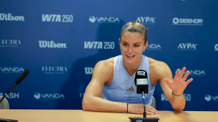 Vanda Pharmaceuticals Athens Open - Day 5 Fourth seed Maria Sakkari of Greece speaks with media after their quarterfinal match against Alycia Parks of the United States at the 2026 Vanda Pharmaceuticals Athens Open Women s tennis tournament taking place at the Athens Olympic Tennis Centre, Athens, Greece. Athens Athens Greece  Copyright: xOwenxHammondx originalFilename:hammond-2026vand260717_npAvX.jpg