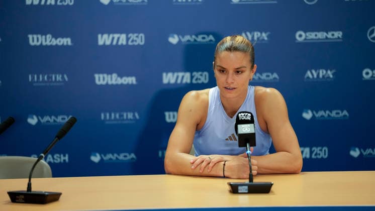 Vanda Pharmaceuticals Athens Open - Day 5 Fourth seed Maria Sakkari of Greece speaks with media after their quarterfinal match against Alycia Parks of the United States at the 2026 Vanda Pharmaceuticals Athens Open Women s tennis tournament taking place at the Athens Olympic Tennis Centre, Athens, Greece. Athens Athens Greece  Copyright: xOwenxHammondx originalFilename:hammond-2026vand260717_npvfe.jpg