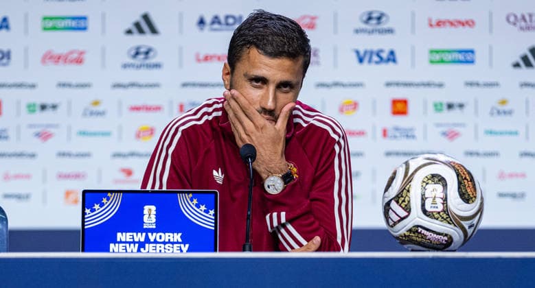 Football - FIFA World Cup, WM, Weltmeisterschaft, Fussball 2026 - Final - Spain v Argentina - MD-2 NEW YORK, USA - Friday, July 17, 2026: Spain s captain Rodrigo Hernandez Cascante Rodri a press conference, PK, Pressekonferenz at the Javits Center ahead of the FIFA World Cup Final 2026 between Spain and Argentina. (Photo by David Rawcliffe Propaganda) CARDIFF Met Life Stadium CARDIFF WALES  Copyright: xDavidxRawcliffex 2026-07-17-015-FIFA_World_Cup_Final_MD-2