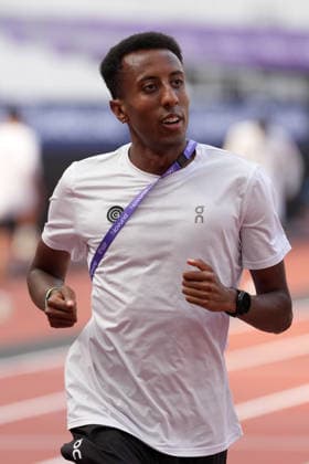 Track and Field: London Athletics Meet Yared Nuguse (USA) during training session ahead of the London Athletics Meet at London Stadium, Friday, July 17, 2026, in London, United Kingdom. London England United Kingdom EDITORIAL USE ONLY Copyright: xImagexofxSportx ImagexofxSportx iosphotos414886