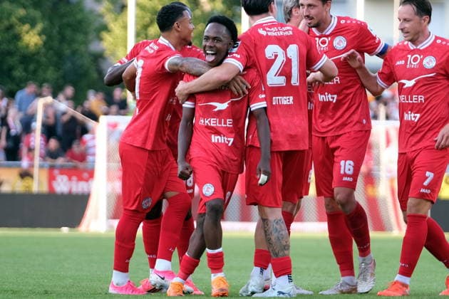 Football - Friendly - FCW vs UNION Berlin - Yannis Odin celebrates after scoring the goal of 1-0 Winterthur Schützenwiese Zürich Schweiz Copyright: xSergioxBrunettix