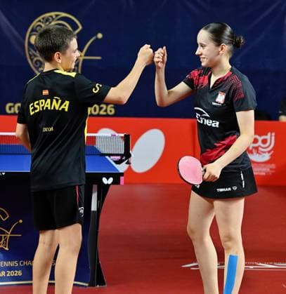 Aleksandra Nawrocka Poland - Ladimir Mayorov Spain Mixed Final U15 EYC-2026-1707-1988 2026 European Youth Table tennis, Tischtennis Championships in Multiusos de Gondomar in Gondomar, Portugal Aleksandra Nawrocka Poland - Ladimir Mayorov Spain, winner of the Mixed Final on 17th of July 2026 at the European Youth Table Tennis Championships U15 and U19 in Gondomar, district of Porto, Portugal (Photo by Manfred Schillings) Gondomar Multiusos de Gondomar Portugal *** Aleksandra Nawrocka (Poland) vs. Ladimir Mayorov (Spain) – Mixed Final, U15, EYC 2026, July 17, 1988, 2026 – European Youth Table Tennis Championships at Multiusos de Gondomar in Gondomar, Portugal Aleksandra Nawrocka (Poland) and Ladimir Mayorov (Spain), winners of the Mixed Final on July 17, 2026, at the European Youth Table Tennis Championships (U15 and U19) in Gondomar, in the district of Porto, Portugal. Photo by Manfred Schillings. Gondomar, Multiusos de Gondomar, Portugal