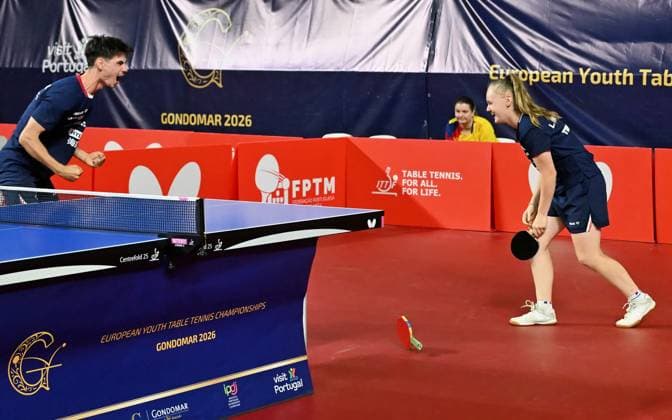 Leana Hochart - Antoine Noirault France Final Mixed U19 EYC-2026-1707-2013 2026 European Youth Table tennis, Tischtennis Championships in Multiusos de Gondomar in Gondomar, Portugal Leana Hochart - Antoine Noirault France, winner of the Mixed Final U19 on 17th of July 2026 at the European Youth Table Tennis Championships U15 and U19 in Gondomar, district of Porto, Portugal (Photo by Manfred Schillings) Gondomar Multiusos de Gondomar Portugal *** Leana Hochart and Antoine Noirault of France, Mixed U19 Final, EYC 2026, July 17, 2013, 2026 European Youth Table Tennis Championships at Multiusos de Gondomar in Gondomar, Portugal Leana Hochart and Antoine Noirault of France, winners of the U19 Mixed Final on July 17, 2026, at the European Youth Table Tennis Championships (U15 and U19) in Gondomar, in the district of Porto, Portugal. Photo by Manfred Schillings. Gondomar, Multiusos de Gondomar, Portugal