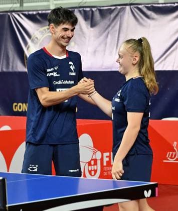 Leana Hochart - Antoine Noirault France Final Mixed U19 EYC-2026-1707-2013 2026 European Youth Table tennis, Tischtennis Championships in Multiusos de Gondomar in Gondomar, Portugal Leana Hochart - Antoine Noirault France, winner of the Mixed Final U19 on 17th of July 2026 at the European Youth Table Tennis Championships U15 and U19 in Gondomar, district of Porto, Portugal (Photo by Manfred Schillings) Gondomar Multiusos de Gondomar Portugal *** Leana Hochart and Antoine Noirault of France, Mixed U19 Final, EYC 2026, July 17, 2013, 2026 European Youth Table Tennis Championships at Multiusos de Gondomar in Gondomar, Portugal Leana Hochart and Antoine Noirault of France, winners of the U19 Mixed Final on July 17, 2026, at the European Youth Table Tennis Championships (U15 and U19) in Gondomar, in the district of Porto, Portugal. Photo by Manfred Schillings. Gondomar, Multiusos de Gondomar, Portugal