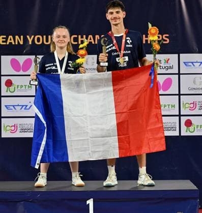 U19 Winner Mixed Leana Hochart - Antoine Noirault France EYC-2026-1707-1962 2026 European Youth Table tennis, Tischtennis Championships in Multiusos de Gondomar in Gondomar, Portugal U19 Winner Mixed Leana Hochart - Antoine Noirault France EYC-2026-1707-1962 - 17th of July 2026 at the European Youth Table Tennis Championships U15 and U19 in Gondomar, district of Porto, Portugal (Photo by Manfred Schillings) Gondomar Multiusos de Gondomar Portugal *** U19 Mixed Doubles Champions Leana Hochart and Antoine Noirault, France, EYC 2026, July 17, 1962, 2026 European Youth Table Tennis Championships at Multiusos de Gondomar in Gondomar, Portugal U19 Mixed Doubles Champions Leana Hochart and Antoine Noirault, France, EYC 2026 1707 1962 July 17, 2026, at the European Youth Table Tennis Championships (U15 and U19) in Gondomar, in the district of Porto, Portugal Photo by Manfred Schillings Gondomar Multiusos de Gondomar Portugal
