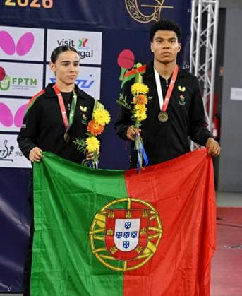 U19 Bronze Mixed Mariana Santa Comba - Tiago Abiodun Portugal EYC-2026-1707-1968 2026 European Youth Table tennis, Tischtennis Championships in Multiusos de Gondomar in Gondomar, Portugal U19 Bronze Mixed Mariana Santa Comba - Tiago Abiodun Portugal EYC-2026-1707-1968 - 17th of July 2026 at the European Youth Table Tennis Championships U15 and U19 in Gondomar, district of Porto, Portugal (Photo by Manfred Schillings) Gondomar Multiusos de Gondomar Portugal *** U19 Mixed Bronze Mariana Santa Comba Tiago Abiodun Portugal EYC 2026 1707 1968 2026 European Youth Table Tennis Championships at Multiusos de Gondomar in Gondomar, Portugal U19 Mixed Bronze Mariana Santa Comba Tiago Abiodun Portugal EYC 2026 1707 1968 July 17, 2026, at the European Youth Table Tennis Championships (U15 and U19) in Gondomar, in the district of Porto, Portugal Photo by Manfred Schillings Gondomar Multiusos de Gondomar Portugal