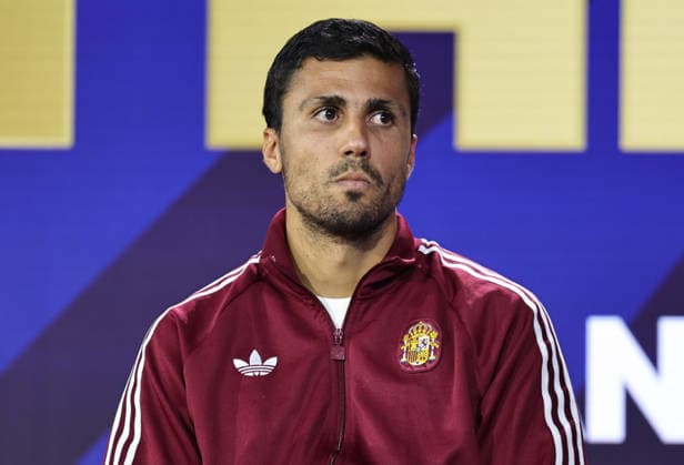 July 17, 2026, New York, New York, USA: Spain captain Rodri during a special FIFA World Cup, WM, Weltmeisterschaft, Fussball Final press conference, PK, Pressekonferenz event at Fanatics Fest at the Jacob Javitz Center on Friday, July 17, 2026; New York, New York, USA. NY: Fanatics Fest  - ZUMAs325 20260717_zsp_s325_127 Copyright: xJessxStilesx