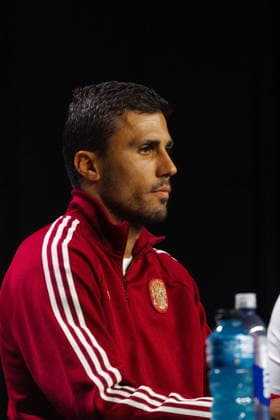 FIFA World Cup, WM, Weltmeisterschaft, Fussball 2026 - Spain press conference, PK, Pressekonferenz Spain national men s soccer team captain Rodrigo Hernandez answers questions during the World Cup finalists press conference in New York, New York, USA, 17 July 2026. New York New York UNITED STATES  Copyright: xOlgaxFedorovax
