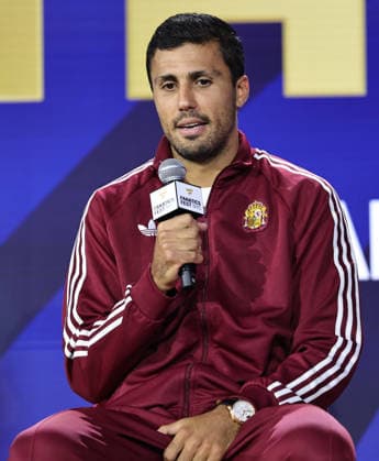 July 17, 2026, New York, New York, USA: Spain captain Rodri during a special FIFA World Cup, WM, Weltmeisterschaft, Fussball Final press conference, PK, Pressekonferenz event at Fanatics Fest at the Jacob Javitz Center on Friday, July 17, 2026; New York, New York, USA. New York USA - ZUMAs325 20260717_zsp_s325_160 Copyright: xJessxStilesx