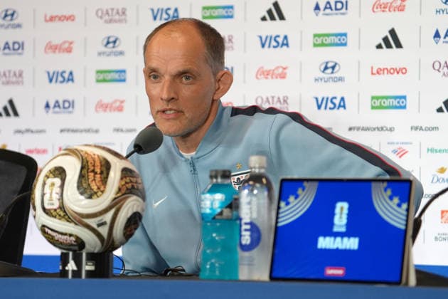 England manager Thomas Tuchel speaks at a press conference, PK, Pressekonferenz ahead of the 2026 FIFA World Cup, WM, Weltmeisterschaft, Fussball third-place match against France in Miami, USA, 17 July 2026. England national team, Nationalteam press conference !ACHTUNG: NUR REDAKTIONELLE NUTZUNG!  Copyright: xAlbertoxBoalx GR6007 20260718-55020926566_1