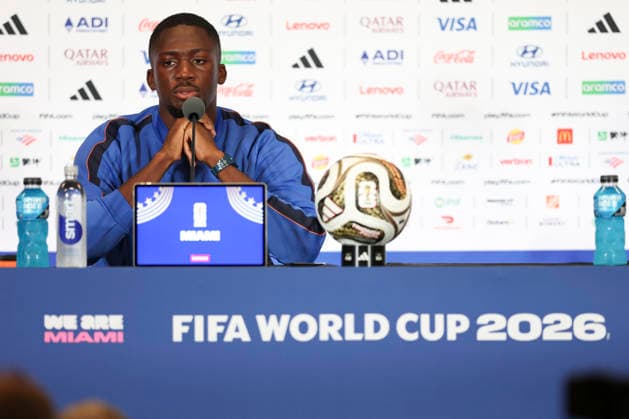 (260718) -- MAIAMI, July 18, 2026 -- Ibrahima Konate of France attends a press conference, PK, Pressekonferenz ahead of the bronze final match between France and England at the 2026 FIFA World Cup, WM, Weltmeisterschaft, Fussball in Miami, the United States, July 17, 2026. ) (SP)U.S.-MIAMI-FOOTBALL-FIFA WORLD CUP-TEAM FRANCE-PRESS CONFERENCE HuxXingyu 