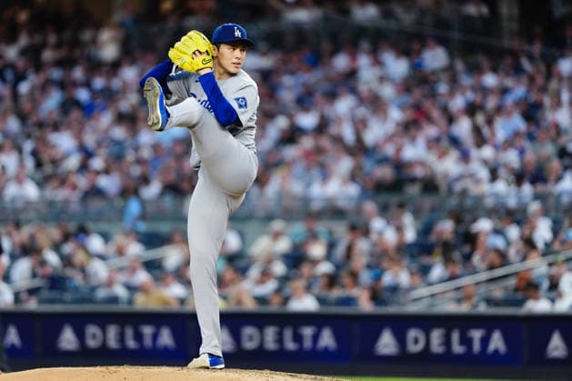 Roki Sasaki (Dodgers) July 17, 2026 Baseball: Roki Sasaki of the Los Angeles Dodgers during the MLB, Baseball Herren, USA regular season game between the Los Angeles Dodgers and the New York Yankees at Yankee Stadium in the Bronx, New York, USA.  aflo_338371101 TakashixKurosawax