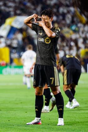 Major League Soccer - Los Angeles Football Club vs LA Galaxy LAFC forward Son Heung-min celebrates after scoring a goal during a Major League Soccer MLS, Fussball Herren, USA match between Los Angeles Football Club (LAFC) and the LA Galaxy at Dignity Health Sports Park in Carson, California, USA, 17 July 2026. CARSON CALIFORNIA United States  Copyright: xCHRISxTORRESx