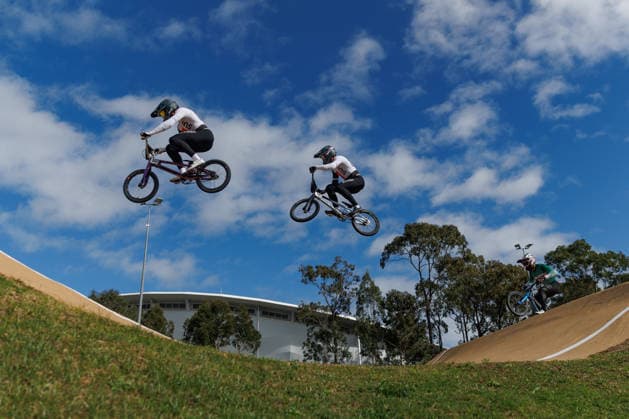 BMX WORLD CHAMPIONSHIPS, Mark Lüthi and Seal Nünlist of Switzerland compete during the BMX World Championships at Brisbane SX International BMX Centre in Brisbane, Saturday, July 18, 2026. ( NO ARCHIVING, EDITORIAL USE ONLY BRISBANE QUEENSLAND AUSTRALIA  Copyright: xRUSSELLxFREEMANx 20260718189494567363
