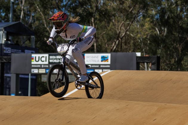 BMX WORLD CHAMPIONSHIPS, Lauren Reynolds of Australia competes during the BMX World Championships at Brisbane SX International BMX Centre in Brisbane, Saturday, July 18, 2026. ( NO ARCHIVING, EDITORIAL USE ONLY BRISBANE QUEENSLAND AUSTRALIA  Copyright: xRUSSELLxFREEMANx 20260718177961920447