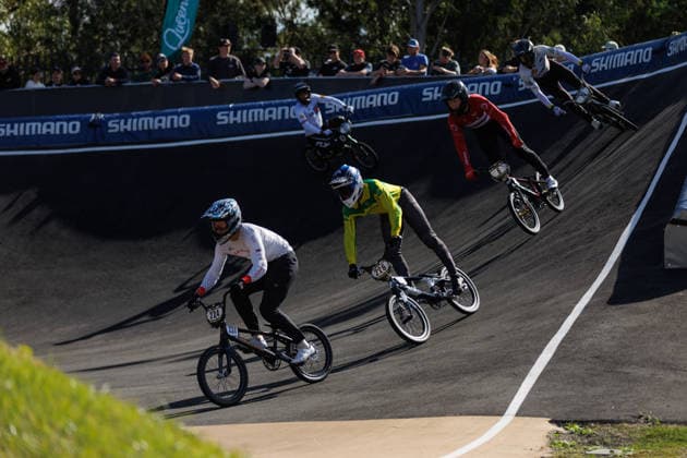 BMX WORLD CHAMPIONSHIPS, Asuma Nakai of Japan, Pedro Vinicius Santos Medeiros De Queiroz of Brazil, Magnus Dyhre of Denmark and Mateo Carmona Garcia of Colombia compete during the BMX World Championships at Brisbane SX International BMX Centre in Brisbane, Saturday, July 18, 2026. ( NO ARCHIVING, EDITORIAL USE ONLY BRISBANE QUEENSLAND AUSTRALIA  Copyright: xRUSSELLxFREEMANx 20260718191502015178
