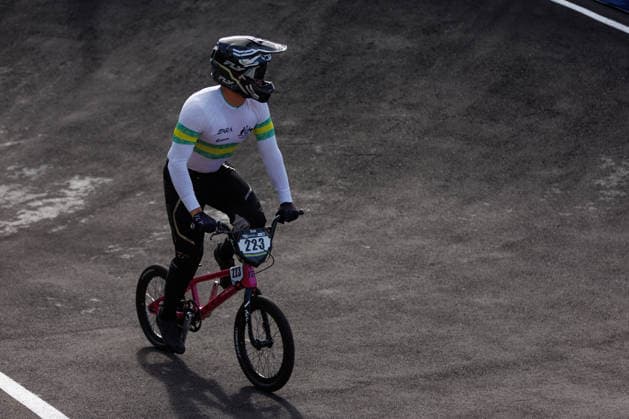 BMX WORLD CHAMPIONSHIPS, Jesse Asmus of Australia competes during the BMX World Championships at Brisbane SX International BMX Centre in Brisbane, Saturday, July 18, 2026. ( NO ARCHIVING, EDITORIAL USE ONLY BRISBANE QUEENSLAND AUSTRALIA  Copyright: xRUSSELLxFREEMANx 20260718132407593390