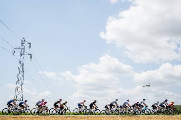 The pack of riders pictured in action during stage 13 of the 2026 Tour de France cycling race, a stage of 205km from Dole to Belfort, on Friday 17 July 2026. The 113th edition of the Tour de France starts on Saturday 4 July in Barcelona, Spain, and will finish in Paris, France on the 26th of July. JASPERxJACOBS  x181398418x