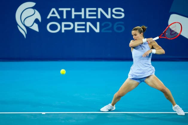 Vanda Pharmaceuticals Athens Open - Day 5 Fourth seed Maria Sakkari of Greece is in action during her quarterfinal match against Alycia Parks of the United States at the 2026 Vanda Pharmaceuticals Athens Open Women s tennis tournament at the Athens Olympic Tennis Centre in Athens, Greece. Athens Athens Greece  Copyright: xOwenxHammondx originalFilename:hammond-2026vand260717_npn9e.jpg