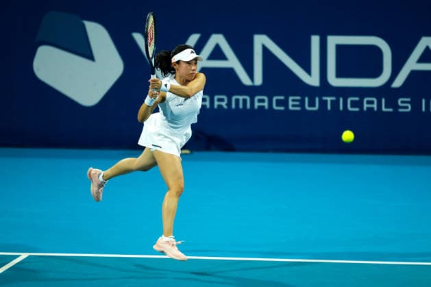 Vanda Pharmaceuticals Athens Open - Day 5 Miyu Kato of Japan and Hao-Ching Chan of Chinese Taipei play during their semi-final doubles match against Eudice Chong of Hong Kong and Katarzyna Piter of Poland at the 2026 Vanda Pharmaceuticals Athens Open Women s tennis tournament at the Athens Olympic Tennis Centre in Athens, Greece. Athens Athens Greece  Copyright: xOwenxHammondx originalFilename:hammond-2026vand260717_npMoT.jpg