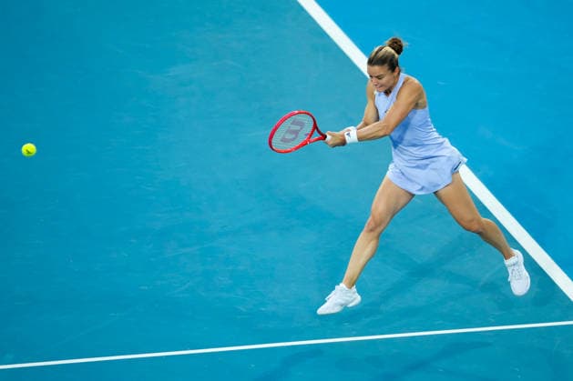 Vanda Pharmaceuticals Athens Open - Day 5 Fourth seed Maria Sakkari of Greece is in action during her quarterfinal match against Alycia Parks of the United States at the 2026 Vanda Pharmaceuticals Athens Open Women s tennis tournament at the Athens Olympic Tennis Centre in Athens, Greece. Athens Athens Greece  Copyright: xOwenxHammondx originalFilename:hammond-2026vand260717_npXmm.jpg