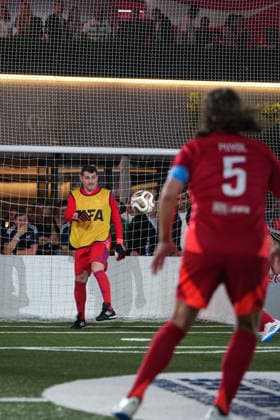 (260718) -- NEW YORK, July 18, 2026 -- Former goalkeeper of Spain Iker Casillas (L) competes during a FIFA Legends Cup match held ahead of the final match between Argentina and Spain at the 2026 FIFA World Cup, WM, Weltmeisterschaft, Fussball at Rockefeller Center in New York, the United States, July 17, 2026. ) (SP)U.S.-NEW YORK-FOOTBALL-FIFA WORLD CUP-LEGENDS CUP HuangxZongzhi 