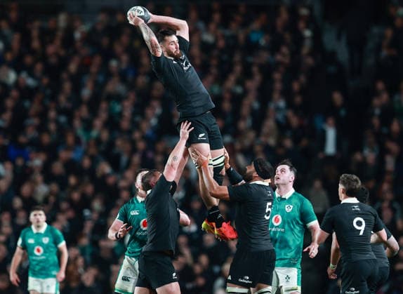 2026 Nations Championship Southern Hemisphere Series, Eden Park, Auckland, New Zealand 18 7 2026 New Zealand All Blacks vs Ireland New Zealand s Josh Lord wins a line-out Josh Lord wins a line-out 18 7 2026  Copyright: xx 260718NZLvIreland_023
