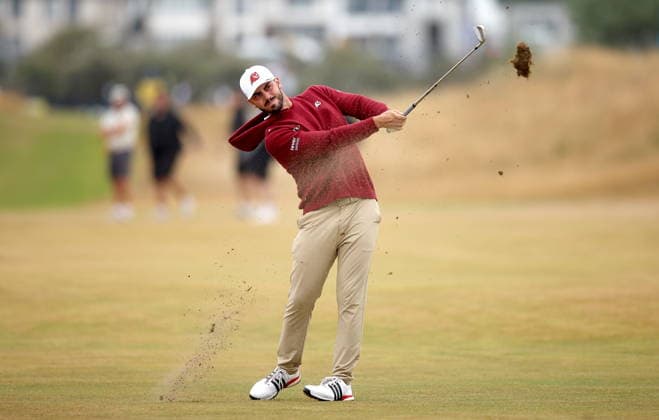 154th Open Golf Championships - Round 3 Jose Luis Ballester Barrio of Spain hits a shot from the fairway on the 2nd hole during Round 3 of the British Open Golf Championships at Royal Birkdale in Southport, Britain, 18 July 2026. SOUTHPORT UNITED KINGDOM  Copyright: xADAMxVAUGHANx