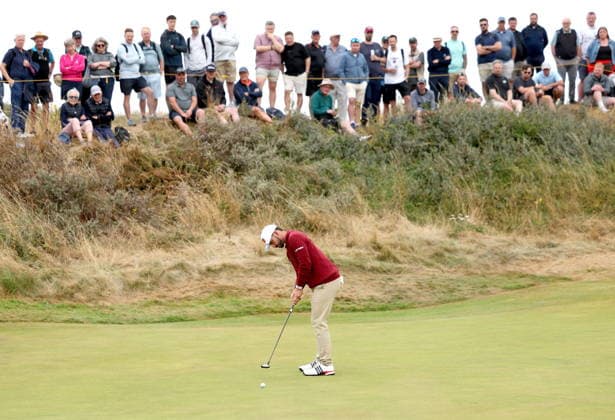 154th Open Golf Championships - Round 3 Jose Luis Ballester Barrio of Spain plays a putt on the 3rd hole during Round 3 of the British Open Golf Championships at Royal Birkdale in Southport, Britain, 18 July 2026. SOUTHPORT UNITED KINGDOM  Copyright: xADAMxVAUGHANx