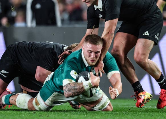 2026 Nations Championship Southern Hemisphere Series, Eden Park, Auckland, New Zealand 18 7 2026 New Zealand All Blacks vs Ireland Ireland s Sean Jansen on the ball Sean Jansen on the ball 18 7 2026  Copyright: xx 0S2A3069