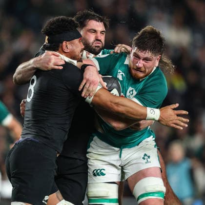 2026 Nations Championship Southern Hemisphere Series, Eden Park, Auckland, New Zealand 18 7 2026 New Zealand All Blacks vs Ireland Ireland s Joe McCarthy is tackled by New Zealand s Ardie Savea Joe McCarthy is tackled by Ardie Savea 18 7 2026  Copyright: xx BB3_0468