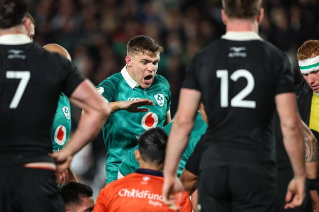 2026 Nations Championship Southern Hemisphere Series, Eden Park, Auckland, New Zealand 18 7 2026 New Zealand All Blacks vs Ireland Ireland s Garry Ringrose celebrates after Joe McCarthy scores his sides second try of the match Garry Ringrose celebrates after Joe McCarthy scores his sides second try of the match 18 7 2026  Copyright: xx BB3_8430