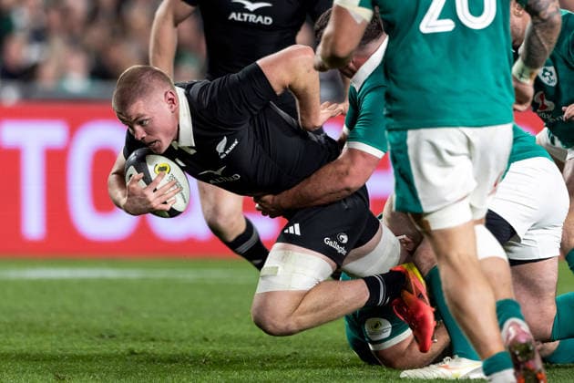 2026 Nations Championship Southern Hemisphere Series, Eden Park, Auckland, New Zealand 18 7 2026 New Zealand All Blacks vs Ireland New Zealand s Anton Segner on the ball Anton Segner on the ball 18 7 2026  Copyright: xx 260718AllBlacksIreland_104