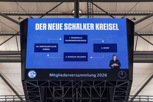 18.07.2026, Mitgliederversammlung 2026 des FC Schalke 04 in der Veltins Arena. Der Plan des Vorstandes für Schalke 04. Gelsenkirchen Veltins Arena NRW Deutschland xRHR-FOTO DEx *** July 18, 2026, FC Schalke 04 2026 General Meeting at the Veltins Arena The Executive Board s Plan for Schalke 04 Gelsenkirchen Veltins Arena NRW Germany xRHR PHOTO DEx Copyright: DennisxEwert RHR-FOTOx RHR-FOTO DE