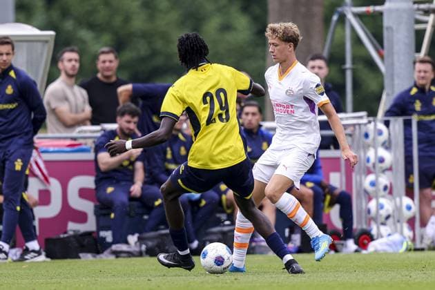 EINDHOVEN , 18-07-2026 , TenCate Stadion De Herdgang , season 2026 2027 , pre season , football , friendly match between PSV and Royale Union Saint-Gilloise picture shows PSV Player Sven Mijnans PSV - Royale Union Saint-Gilloise (friendly)  x205085494x Copyright: