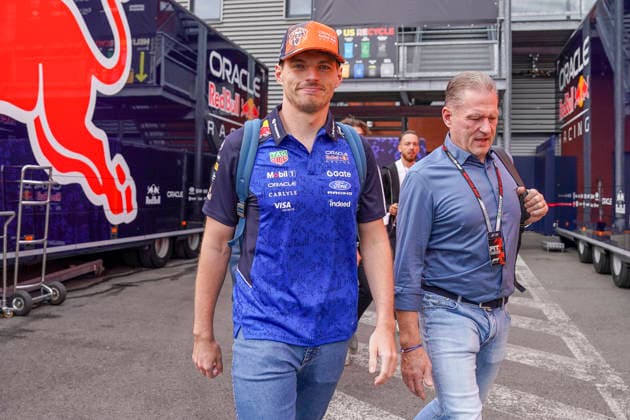 FORMULA ONE BELGIAN GRAND PRIX 2026 Max Verstappen 3 (NED) Red Bull Racing and Jos Verstappen (Father of Max Verstappen) arriving for qualifying during the Formula 1 Moet & Chandon Belgian Grand Prix 2026, 10th round of the 2026 Formula 1 World Championship, WM, Weltmeisterschaft from 17th - 19th July 2026 at Circuit de Spa-Francorchamps, Stavelot, Belgium. Credit: Robbie Hoad Every Second Media Editorial use only. All images are copyright Every Second Media Limited. No images may be reproduced without prior permission. Copyright: xIMAGO EveryxSecondxMediax ESM-2070-0275 RobbiexHoadx xEveryxSecondxMediax