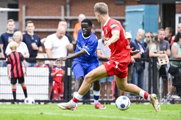 Gent s Leonardo Lopes pictured in action during a friendly game between KAA Gent and Dutch FC Twente, at the summer training camp of Belgian first division soccer team KAA Gent in De Lutte, Losser, the Netherlands on Saturday 18 July 2026, to prepare for the upcoming 2026-2027 season. TOM GOYVAERTS TomxGoyvaerts  x181409665x