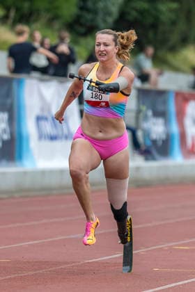 LEVERKUSEN, GERMANY - JULY 18, 2026 : Marlene Van Gansewinkel (NED Niederlande Para Athletiek) competing in the 100m during the Para Heimspiel 7.0 at Fritz Jacobi Sports Complex on July 18, 2026 in Leverkusen, Germany. Northrhine-Westphalia Germany Copyright: xAxelxKohringx